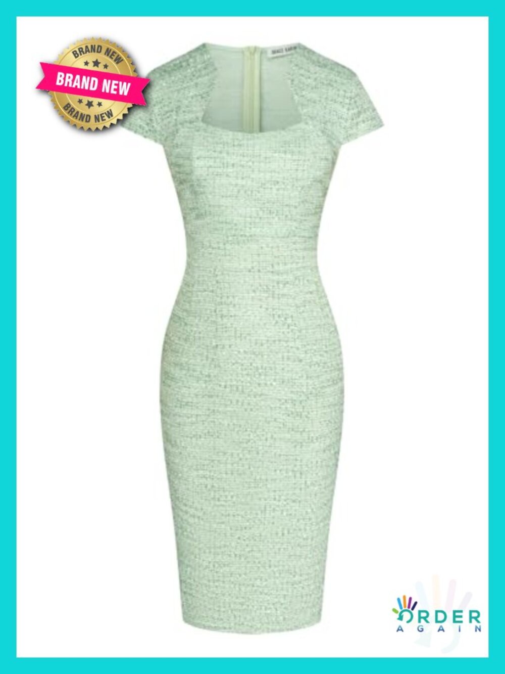 Tweed Pencil Dress Cap Sleeve Bodycon Midi Work Cocktail